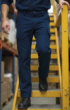 Pantaloni de protecție tercot 35% bumbac 65% poliester 200 g/mp bleumarin fără căptușeală cu buzunare frontale